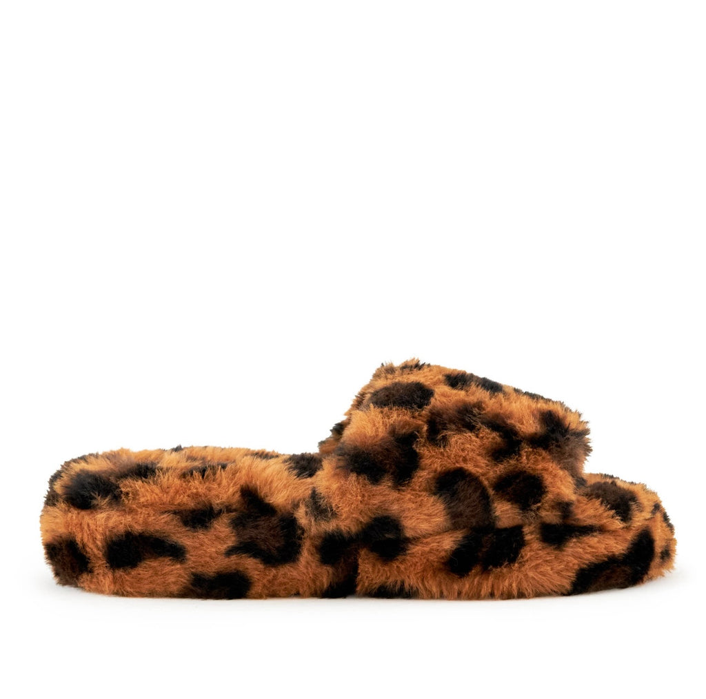 Faux Fur Slipper Leopard