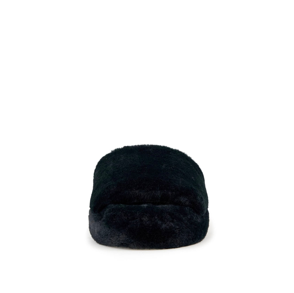 Faux Fur Slipper Black