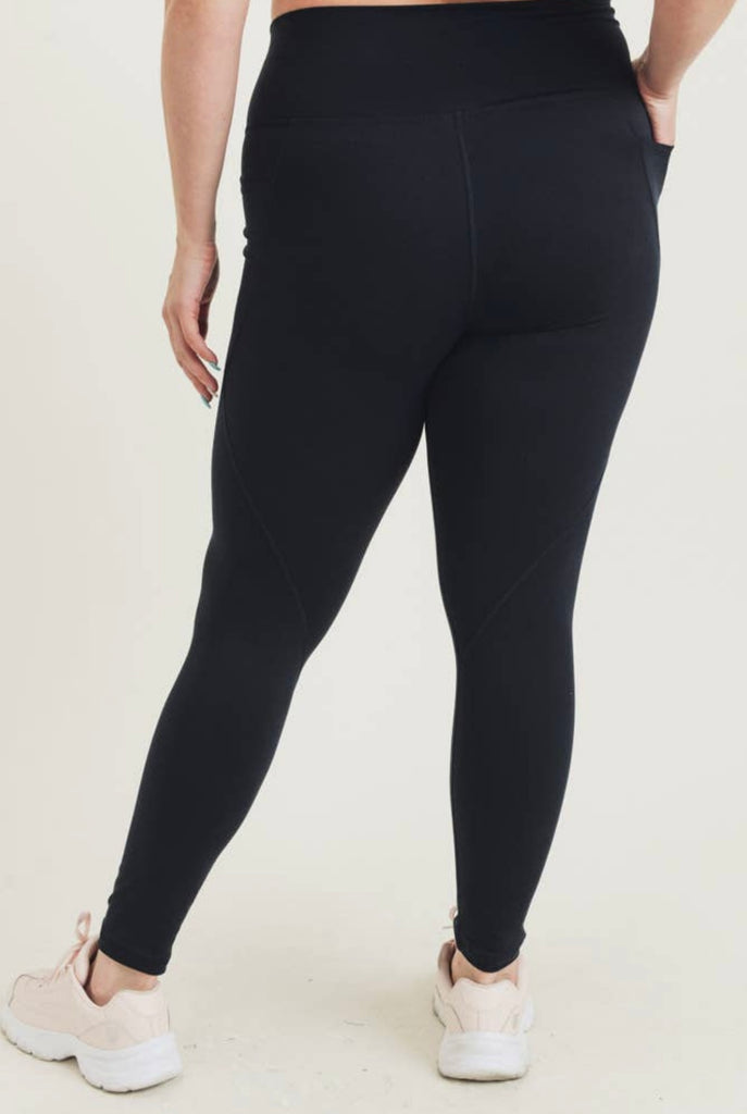 Essential Solid Highwaist Leggings-Curve