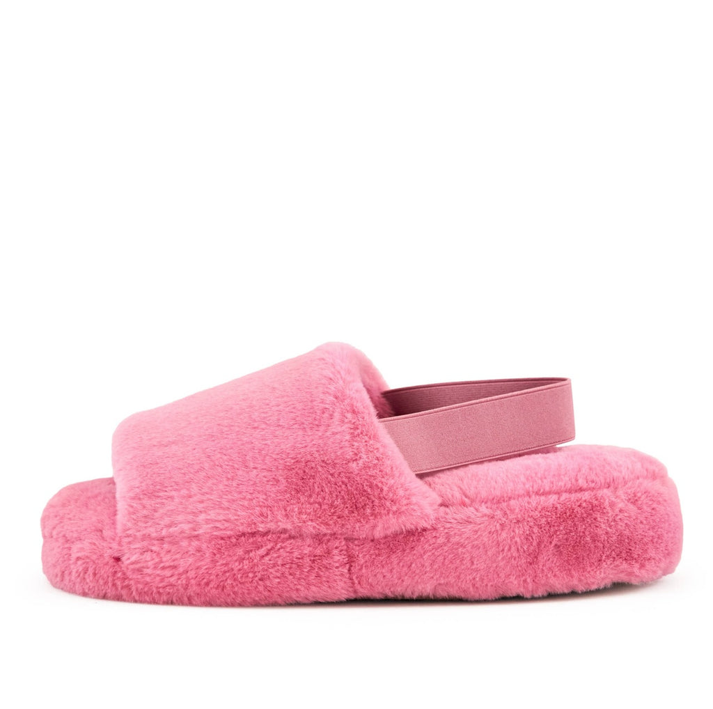 Faux Fur Sling-back Slipper Pink