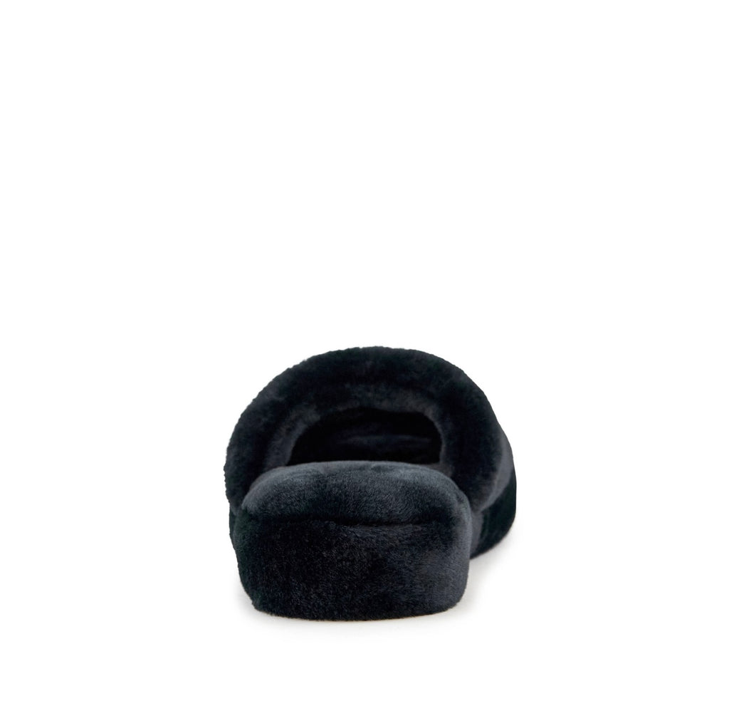 Faux Fur Slipper Black