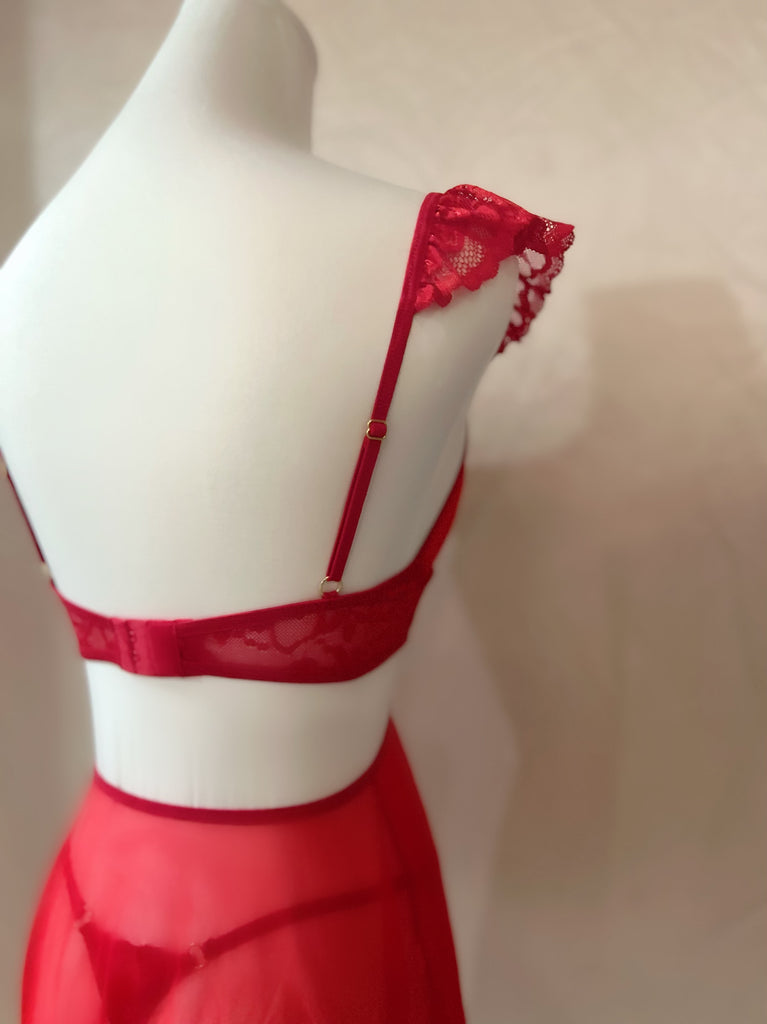 Second Life Marketplace - Red Lingerie Set Valentina - skimpy lingerie  skirt & bra